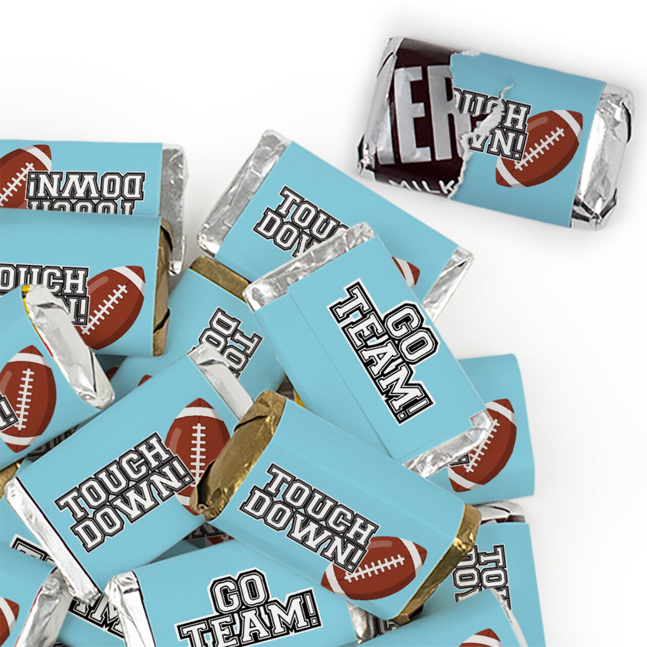 34 Pcs Orange Football Party Candy Favors Hershey's Miniatures Chocolate - Touchdown